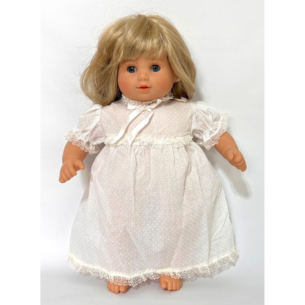 American Girl Bitty Baby Girl Blonde Hair Blue Eyes Retired Nightgown